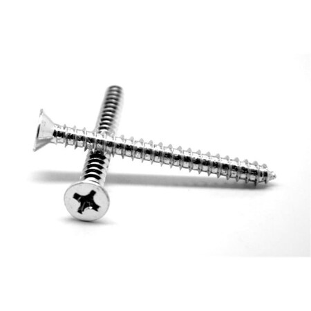 No.14-10 X 4 Phillips Flat Head Type A Sheet Metal Screw, Low Carbon Steel - Zinc Plated, 500PK